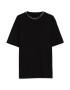 Bershka Tricou negru / alb - Pled.ro