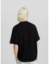 Bershka Tricou negru / alb - Pled.ro