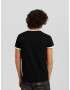 Bershka Tricou negru / alb - Pled.ro