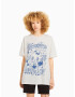 Bershka Tricou supradimensional albastru / albastru fumuriu / alb murdar - Pled.ro