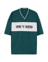 Bershka Tricou verde / alb - Pled.ro