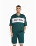 Bershka Tricou verde / alb - Pled.ro