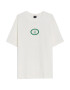 Bershka Tricou verde / alb - Pled.ro