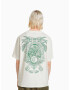 Bershka Tricou verde / alb - Pled.ro