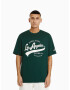 Bershka Tricou verde smarald / alb - Pled.ro