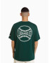 Bershka Tricou verde smarald / alb - Pled.ro