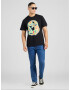 Billionaire Boys Club Tricou albastru porumbel / verde deschis / portocaliu neon / negru - Pled.ro