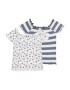 BLUE SEVEN Tricou albastru porumbel / albastru deschis / alb - Pled.ro