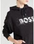 BOSS Black Bluză de molton 'Econy1' negru / alb - Pled.ro