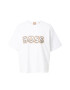 BOSS Black Tricou 'Ekrisp' bej / negru / argintiu / alb - Pled.ro