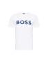 BOSS Green Tricou albastru / alb - Pled.ro