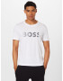 BOSS Green Tricou gri / alb - Pled.ro