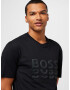 BOSS Green Tricou gri metalic / negru - Pled.ro