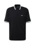 BOSS Green Tricou 'Pio' negru / alb - Pled.ro