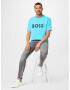 BOSS Green Tricou 'TEE 1' turcoaz / negru - Pled.ro