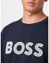 BOSS Green Tricou 'Teeos' bleumarin / gri argintiu - Pled.ro