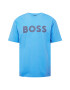 BOSS Green Tricou 'Teeos' cyan / gri închis - Pled.ro