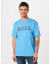 BOSS Green Tricou 'Teeos' cyan / gri închis - Pled.ro