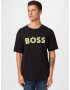 BOSS Green Tricou 'Teeos' galben deschis / negru - Pled.ro