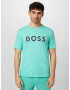 BOSS Green Tricou turcoaz / negru / alb - Pled.ro