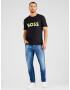 BOSS Green Tricou verde deschis / negru / alb - Pled.ro