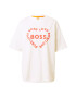 BOSS Orange Tricou 'Ebase' roșu / alb - Pled.ro