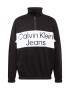 Calvin Klein Jeans Bluză de molton negru / alb - Pled.ro