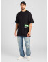 Calvin Klein Jeans Tricou verde mentă / negru / alb - Pled.ro