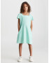 Calvin Klein Rochie verde pastel / alb - Pled.ro