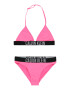 Calvin Klein Swimwear Costum de baie două piese gri / roz / negru - Pled.ro