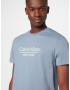 Calvin Klein Tricou albastru porumbel / alb - Pled.ro