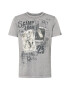 CAMP DAVID Tricou alb kitt / gri amestecat / negru / alb - Pled.ro