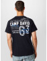 CAMP DAVID Tricou albastru noapte / azuriu / alb - Pled.ro