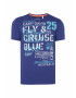 CAMP DAVID Tricou indigo / albastru aqua / alb - Pled.ro