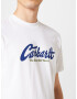 Carhartt WIP Tricou 'Old Tunes' indigo / gri fumuriu / alb - Pled.ro