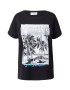 Cartoon Tricou turcoaz / negru / alb - Pled.ro