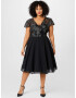 Chi Chi Curve Rochie de cocktail gri argintiu / negru - Pled.ro