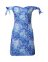 Chi Chi London Rochie 'Bardot' albastru / turcoaz / gri deschis / mov deschis - Pled.ro