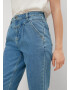 COMMA Pantaloni cu cute albastru denim - Pled.ro