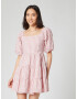 Daahls by Emma Roberts exclusively for ABOUT YOU Rochie 'Sunny' roz / alb - Pled.ro