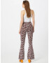 Daisy Street Pantaloni 'BECKY' ciocolatiu / alb - Pled.ro