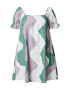 Damson Madder Rochie 'AVA' verde / mauve / alb - Pled.ro