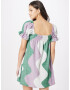 Damson Madder Rochie 'AVA' verde / mauve / alb - Pled.ro