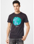 DEDICATED. Tricou 'Stockholm Crayon Globe' maro deschis / gri metalic / verde iarbă - Pled.ro