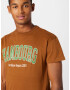 Derbe Tricou 'Hambourg' maro coniac / verde deschis / alb - Pled.ro