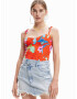 Desigual Tricou body 'MARLEN' albastru / verde pastel / roz deschis / roșu orange - Pled.ro