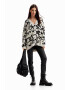 Desigual Cardigan dimensiuni mari grej / negru - Pled.ro