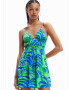 Desigual Rochie de plaja 'MILOS' albastru regal / verde / roz - Pled.ro