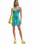 Desigual Rochie de plaja 'MILOS' albastru regal / verde / roz - Pled.ro