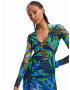 Desigual Rochie de plaja 'Topic' bleumarin / albastru deschis / verde / portocaliu - Pled.ro